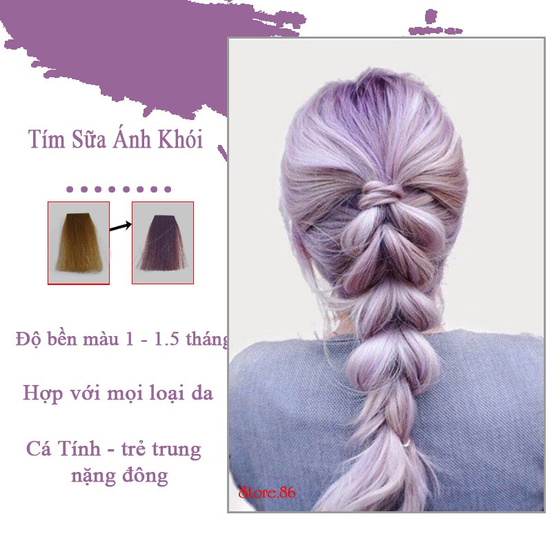 Thuốc nhuộm tóc màu TÍM SỮA 100ML mầu nhuộm lên chuẩn tone