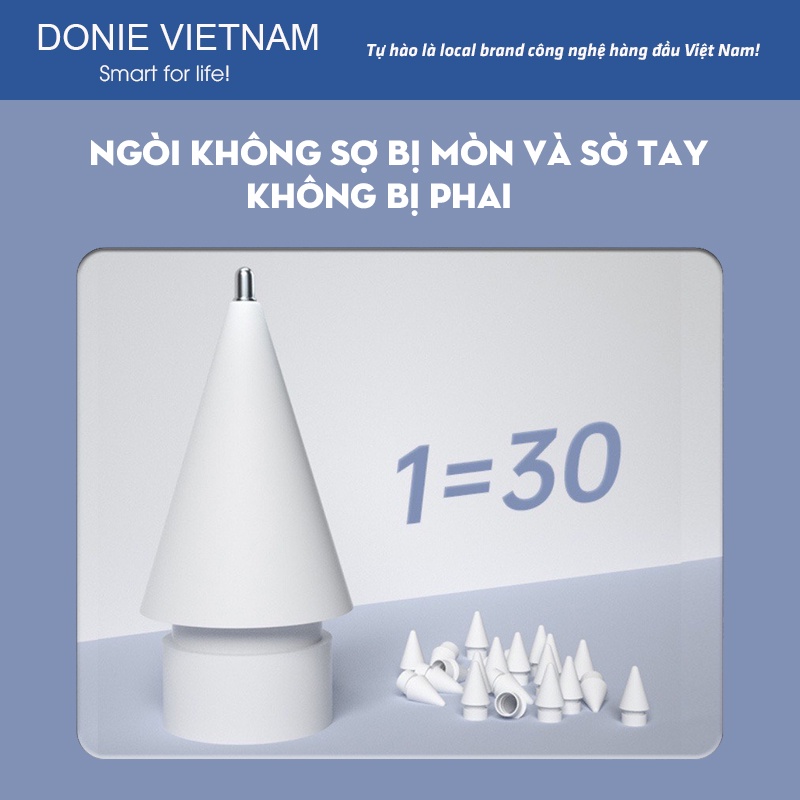 [Ngòi Chính Hãng] Ngòi Bút Kim Loại Thay Thế nhám Cao Cấp Cho Bút Apple Pencil 1/2 & Pro | Donie A01