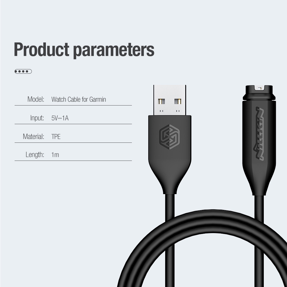 Ảnh Dây cáp sạc nhanh NILLKIN 1m cho đồng hồ Garmin 1