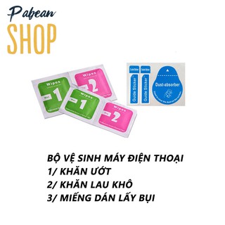 COMBO Giấy Lau Đen 3in1 KHÔ-ƯỚT + MIẾNG LẤY BỤI hỗ trợ dán màn hình điện thoại KiNGBON