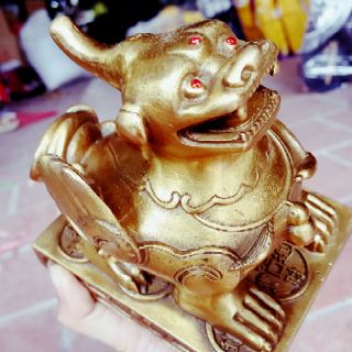 Tỳ Hưu Phong Thủy Bằng Đồng Nguyên Chất Cao 13cm