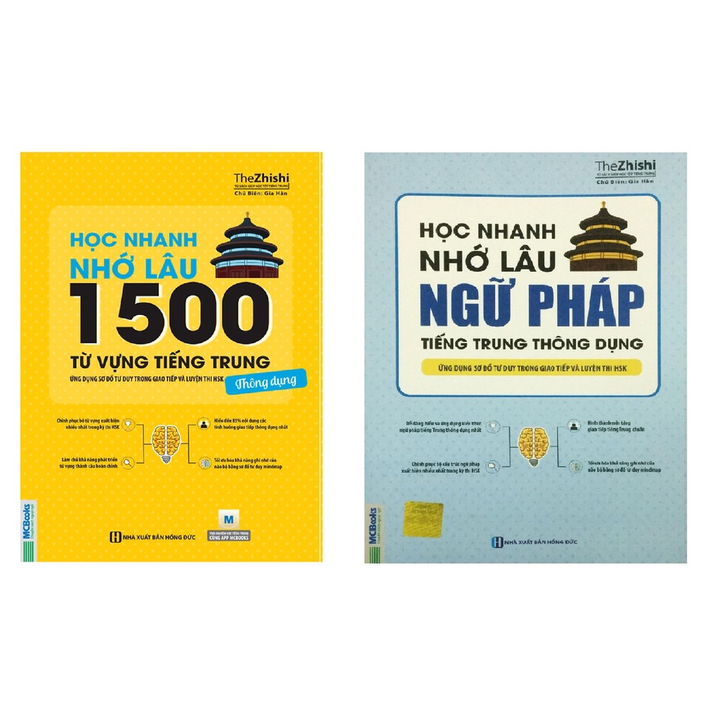 Sách -Combo Học Nhanh Nhớ Lâu: 1500 Từ Vựng Tiếng Trung Thông Dụng + Ngữ Pháp Tiếng Trung Thông Dụng