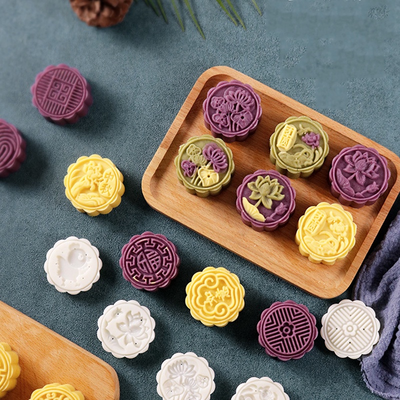 Khuôn ép bánh trung thu chống dính 2025, dùng cho đậu mung, gia đình, Quảng Đông, 50g–125g