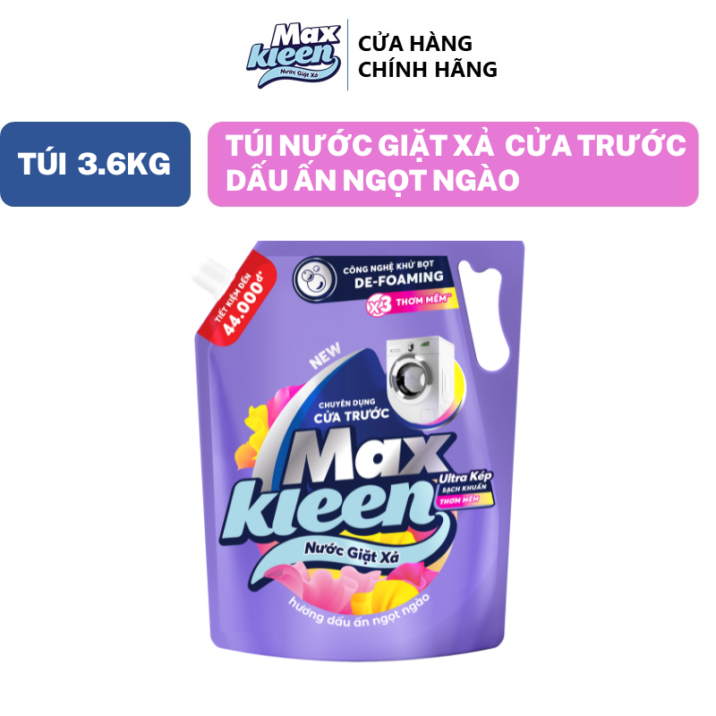 Ảnh Túi Nước Giặt Xả MaxKleen chuyên dụng Cửa Trước 3.6kg Hương Nước hoa huyền diệu/Dấu ấn ngọt ngào 3