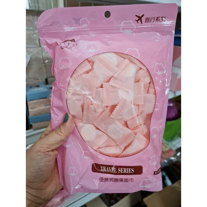 Khăn mặt dạng nén dùng một lần - Khăn giấy nén dạng viên kẹo tiện lợi khi đi du lịch, đi chơi, đi làm, đi học ( 10viên)