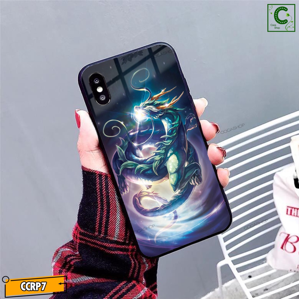 Ốp iPhone Mặt Kính Nano Dẻo - Dragon Blue và Phượng Hoàng Lửa