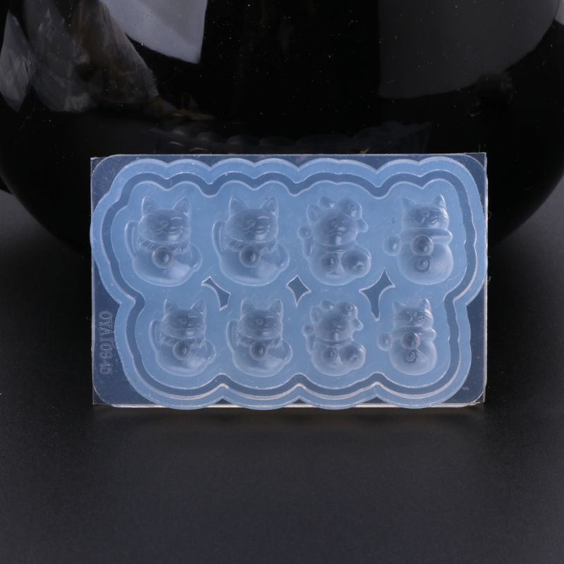 Unstop * Dễ Thương Thu Nhỏ May Mắn Cho Mèo Khuôn Silicon Động Vật Cho Mèo Nhân Vật Epoxy Đúc Khuôn Mini Hình Bộ Sưu Tập