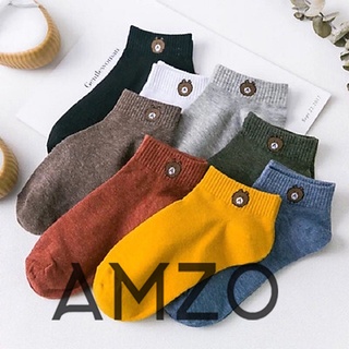 COMBO 10 ĐÔI TẤT VỚ NỮ CỔ NGẮN HÌNH GẤU KUTE TẶNG KÈM TÚI RÚT LOẠI DÀY, CHẤT MỀM_AMZO