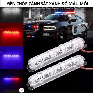 Bộ đèn chớp cảnh sát nháy xanh đỏ 12 led mẫu mới ánh sáng mạnh lắp xe máy ô tô 12v