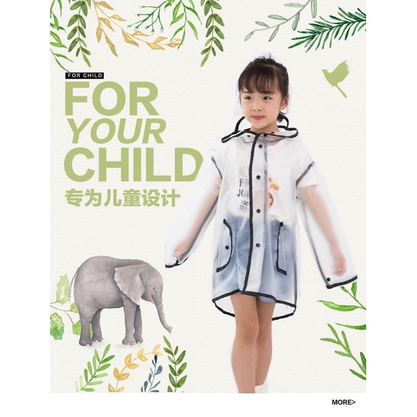 Áo mưa cho bé trai bé gái chất liệu màng EVA cao cấp chống nước chống bẩn cao cấp AM0104