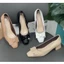Giày cao gót 3 phân mũi vuông đế vuông Annmodels chất liệu xi bóng gót vuông phối nơ BB cao cấp _3004XBNBB