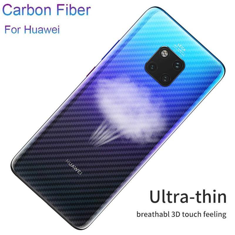 2 Chiếc 3D Bảo Vệ Màn Hình Phim Điện Thoại Sợi Carbon Mặt Sau Cho Huawei P 9 10 20 30 40 50 Pro Ốp Lưng