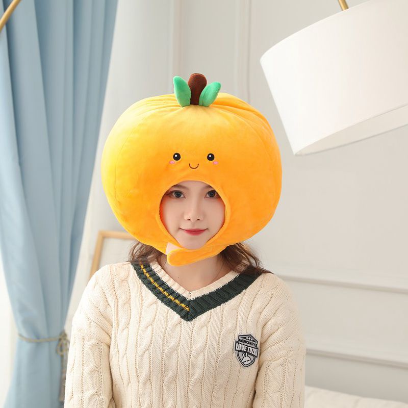 Siy7 Trái Cây Sang Trọng Mũ Đào Chuối Cam Cosplay Sang Trọng Mũ Đồ Chơi Búp Bê Nhồi Bông Quà Tặng Cho Trẻ Em Cô Gái Dễ Thương Photo Pro
