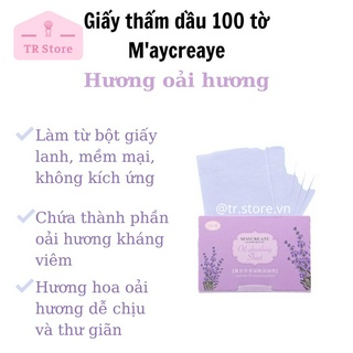 Giấy Thấm Dầu Maycreate Gói 100 Tờ - Chất Liệu Giấy Lanh Tự Nhiên, Mềm Mại, Giữ Lớp Make Up Lâu Trôi