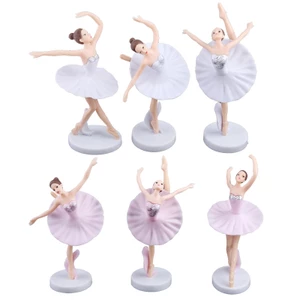 Cc 6 Chiếc Ballet Cô Gái Thu Nhỏ Bức Tượng Đồ Chơi Các Bức Tượng Nhỏ Playset Bánh Toppers Trang Trí Bánh Trang Trí Phụ Kiện