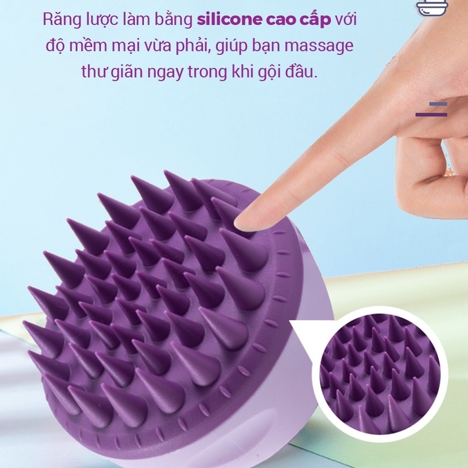Ảnh Lược Gội Đầu Massage Life360 LE-LGD22 Giảm Gàu, Giảm Rụng Tóc Hiệu Quả - Màu Tím - Hàng Chính Hãng 2