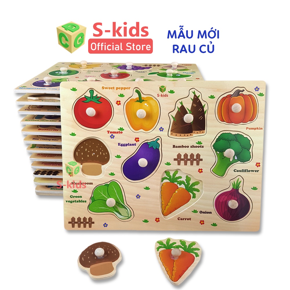 Mô tả Đồ Chơi Trẻ Em S-Kids, Bảng Ghép Hình Núm Gỗ Thông Minh Cho Bé - 3
