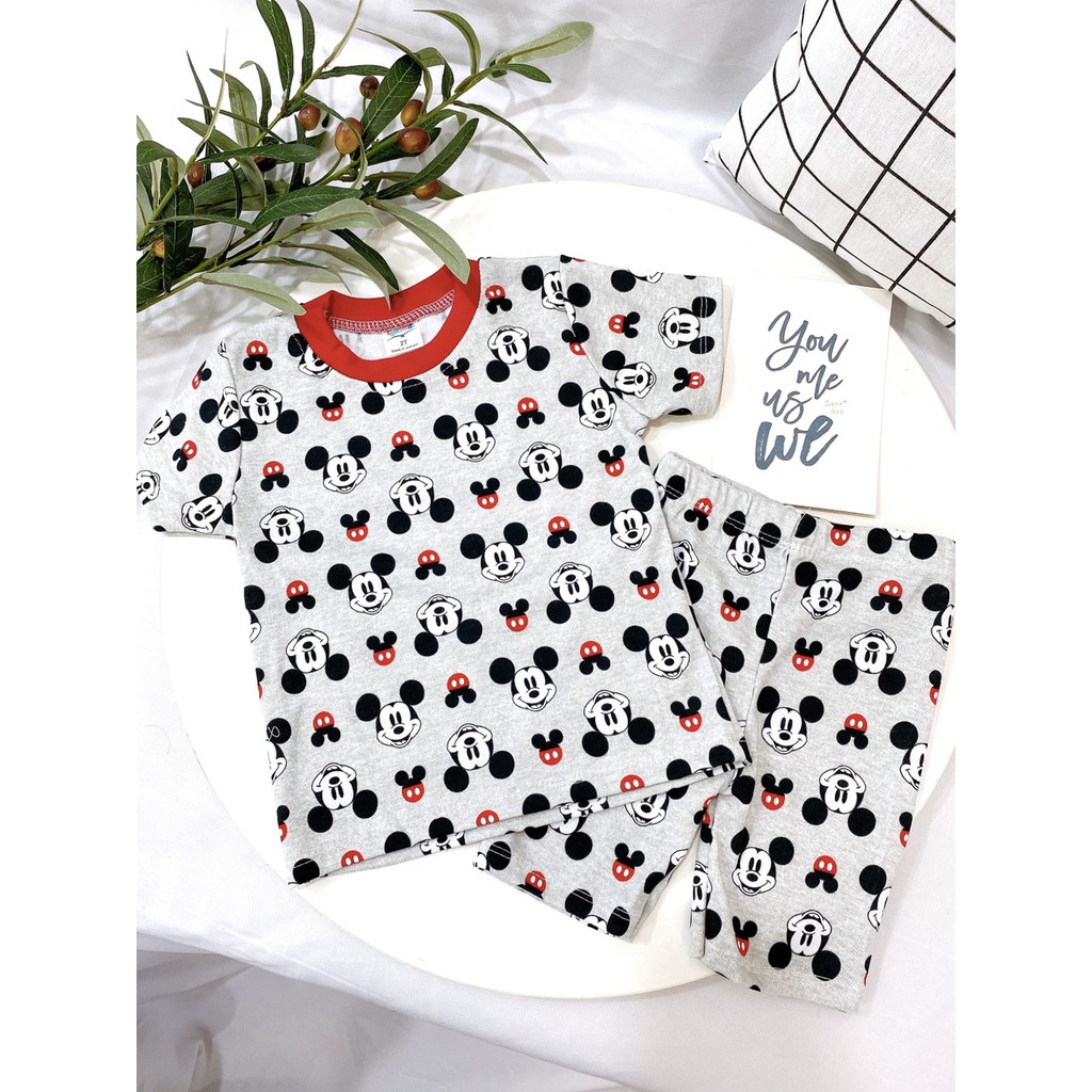 Bộ Cộc Tay Cotton 100 % Thoáng Mát In Nhiều Họa Tiết Siêu Xinh Cho Bé Trai (10-20kg)