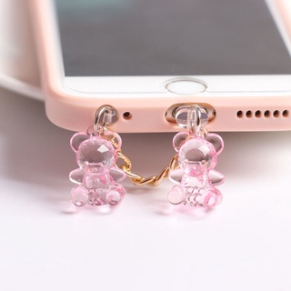 Nút Bịt Cổng Sạc Chống Bụi Bằng Acrylic Hình Gấu Dễ Thương Cho Điện Thoại