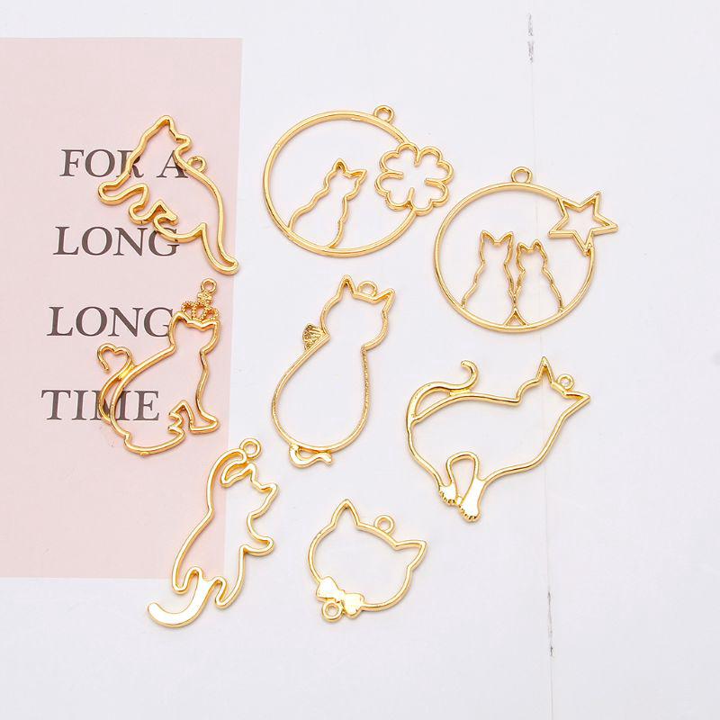 9 Khuôn kim loại làm trang sức từ nhựa resin kiểu dáng mèo con