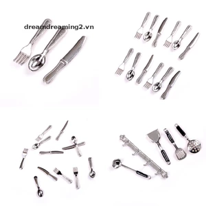 Bộ 12 Dao Và Nĩa Cho Nhà Búp Bê