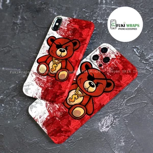 Tấm dán Skin FULL VIỀN Gấu Teddy Dành Cho 13ProMax 12ProMax 11ProMax XSMAX X XS XR 7PLUS 6PLUS FukiShop