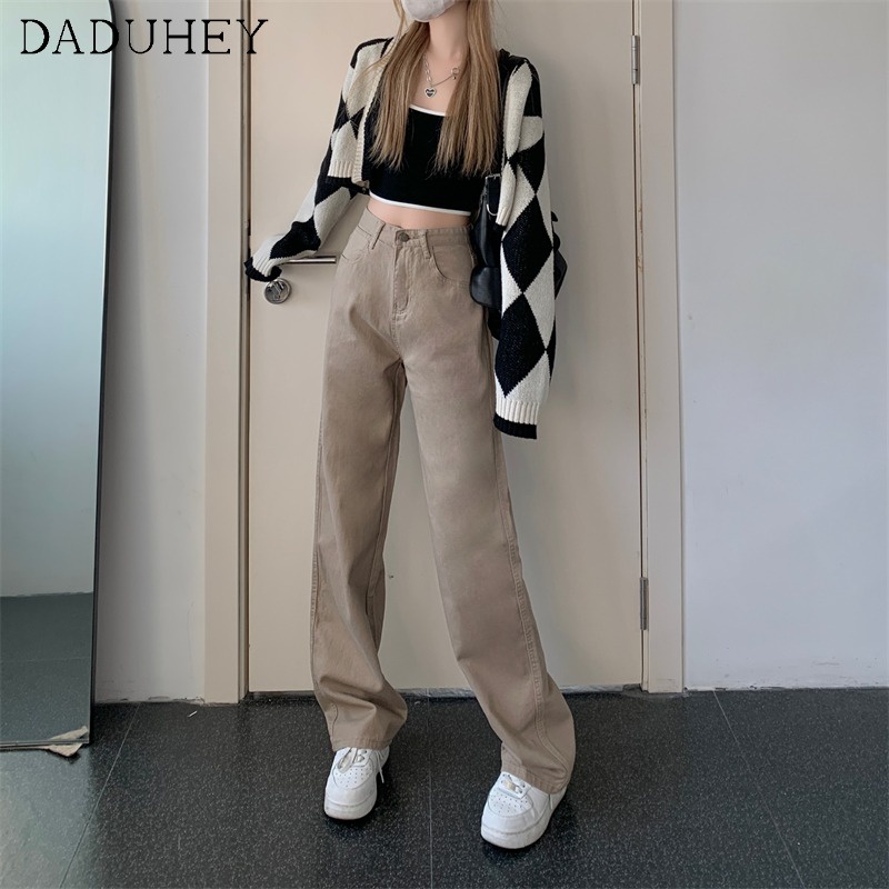 Ảnh Quần jean dài Daduhey thẳng lưng thắt dây phong cách Hàn Quốc dành cho nữ 4