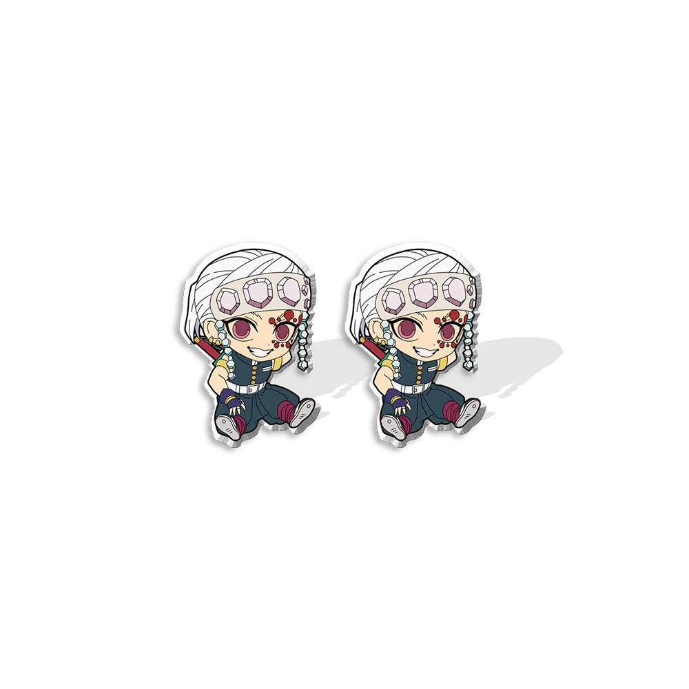Bông tai acrylic hình Demon Slayer unisex, style hoạt hình thời trang Hàn Quốc