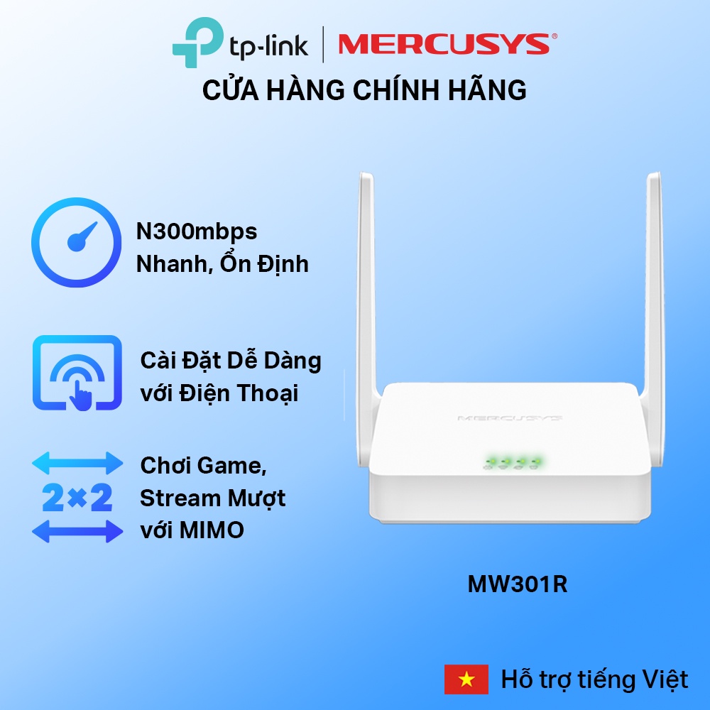 Bộ Phát Wifi Mercusys MW301R chuẩn N 300Mbps