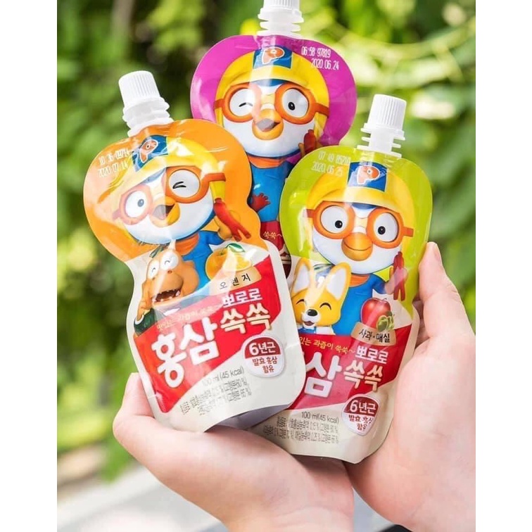 Nước hồng sâm trái cây pororo đủ vị cho bé 100ml [ Date Mới Nhất ] - hanzo2009