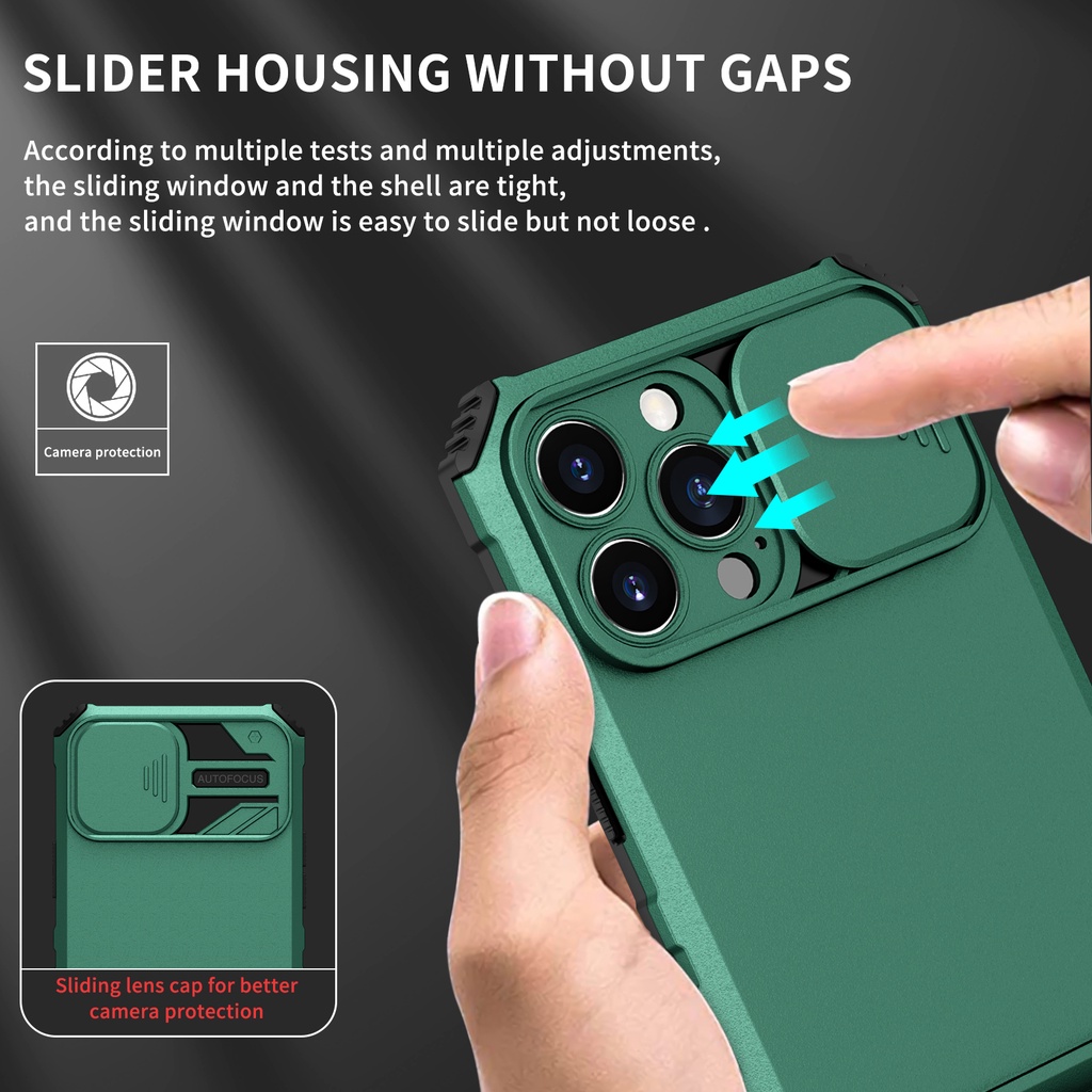 Ốp Điện Thoại Siêu Mỏng Có Thanh Trượt Bảo Vệ Camera Cho iphone 12 Pro Max 7 8 Plus X Xs Max XR