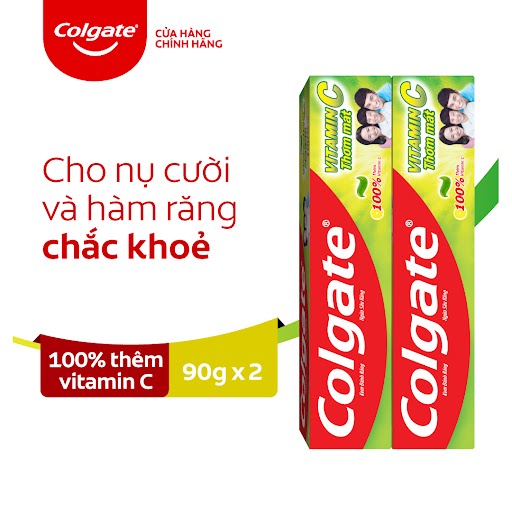 Bộ 2 Kem đánh răng Colgate Vitamin C thơm mát 90g