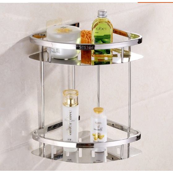 Kệ góc inox 304 dán tường 2 tầng cao cấp | Shopee Việt Nam