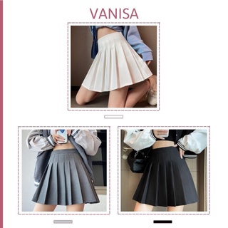 Chân váy tennis xếp ly nữ tenis xòe ngắn xám đen trắng bigsize có quần trong VANISA CV019