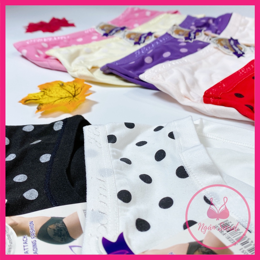 Combo quần lót nữ cotton Chấm Bi dễ thương cho bé, 30kg - 45kg