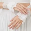Pealike Giả Pháo Ruffle Tay Cô Gái Xếp Ly Giả Vòng Đeo Cho Nữ Áo Len Cổ Tay Ấm Nữ Sừng Trắng Còng Acce