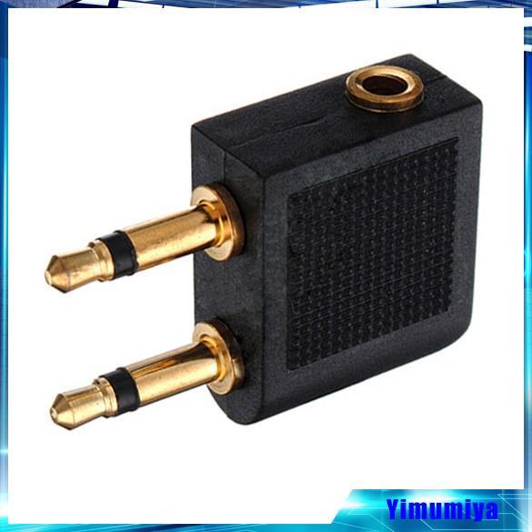 Yi 2 pcs Airline Airplane Earphone Headphone Headset Jack Audio Adapter