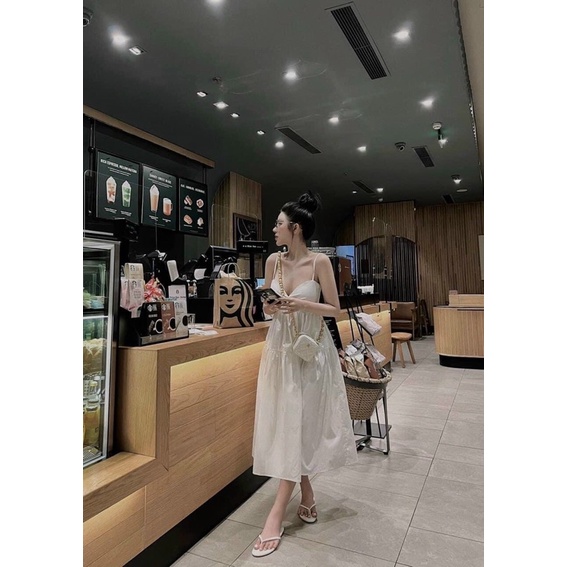 Váy hai dây dáng maxi tầng siêu xinh