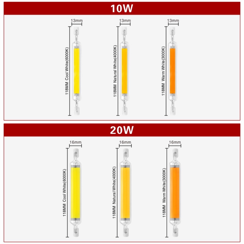 Bóng Đèn LED R7S 78mm 5W 8W R7S 118mm 10W 20W COB Thay Thế Chuyên Dụng ...
