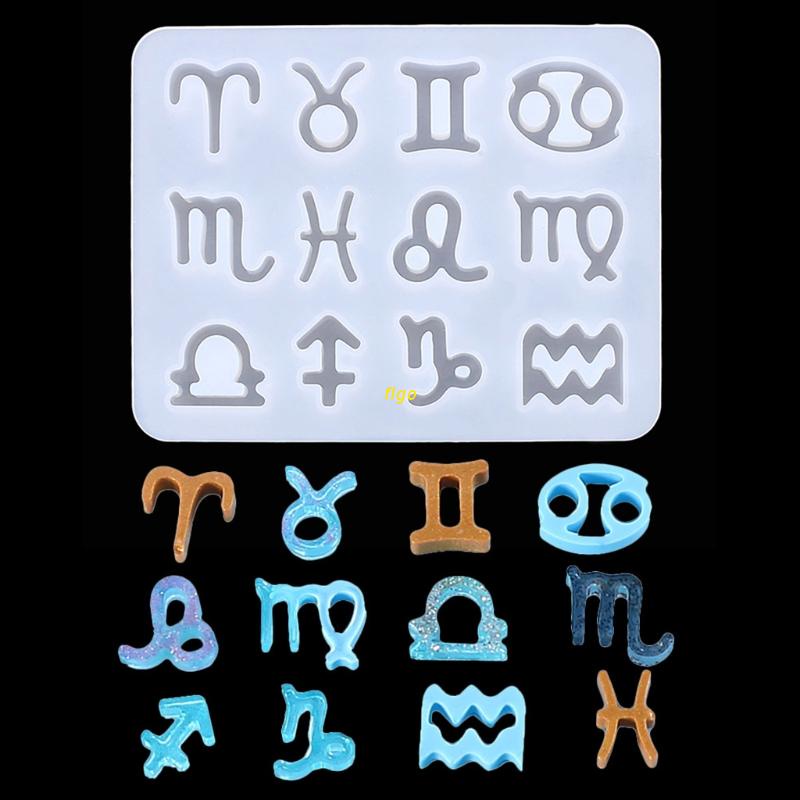12 Horoscopes Epoxy Resin Mold Pendants Keychain Silicone Mould DIY  Mold
