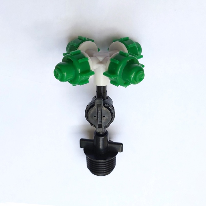 Béc phun sương tưới cây 4 hướng xanh (Tùy chọn chân nối), béc tưới phun sương
