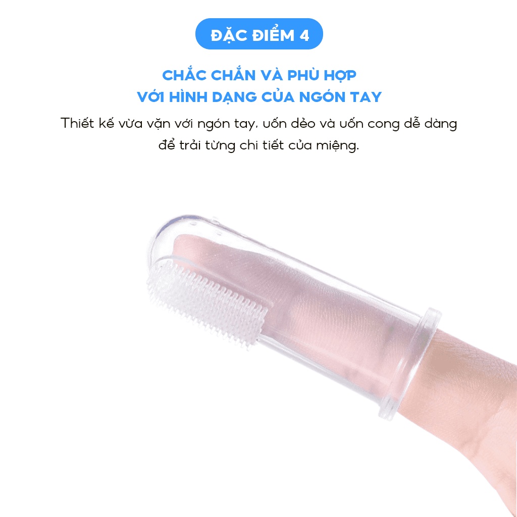 Mô tả Bàn chải xỏ ngón silicon cho bé từ 1 tuổi thương hiệu Midkid, tưa lưỡi mềm mại, an toàn, có hộp đựng sạch sẽ và tiện lợi - 5