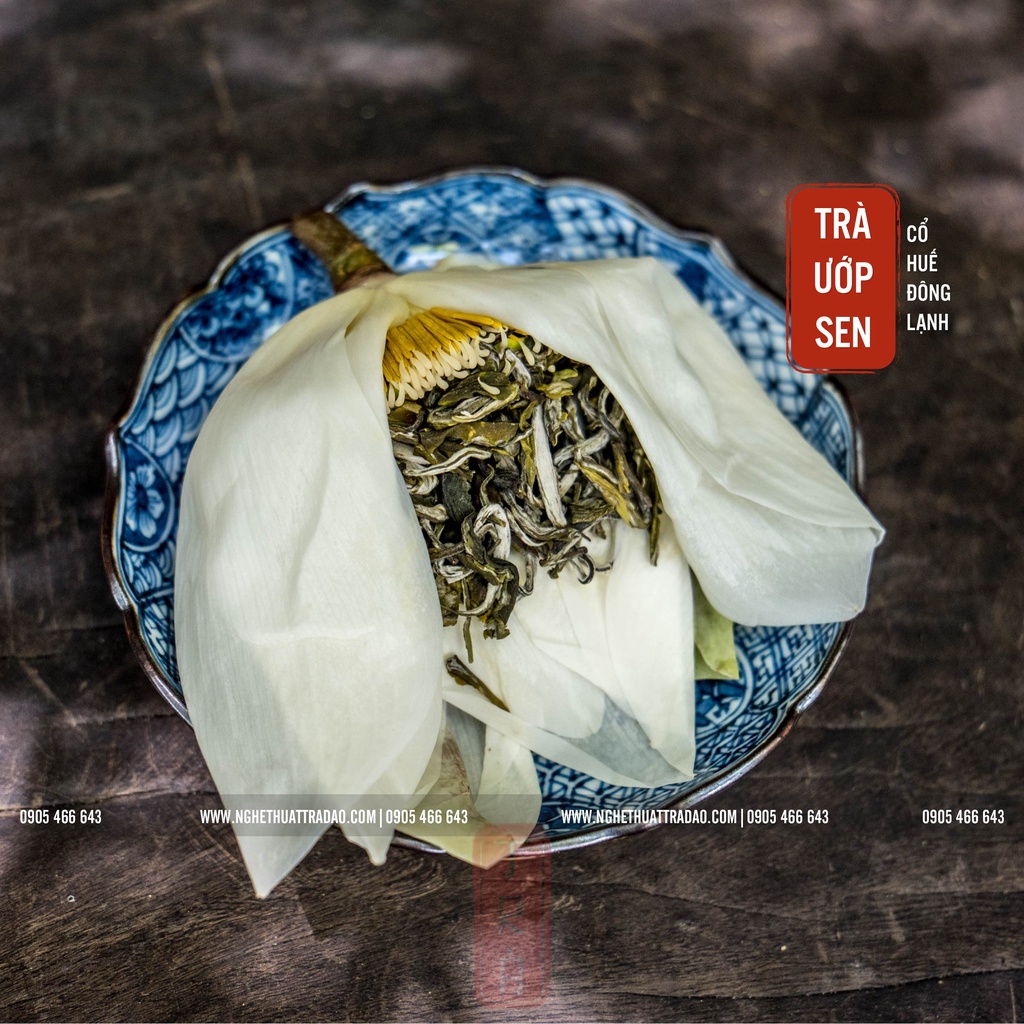 [Thư Vương Trà]Trà ướp sen cổ Huế, trà sen, 1 gói 1 búp 12gr trà hút chân không