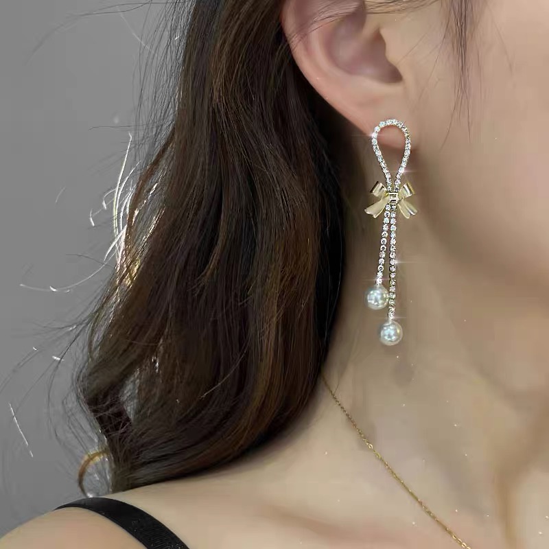 Bông tai ngọc trai sang trọng bông tai khí chất mới phong cách Hàn Quốc