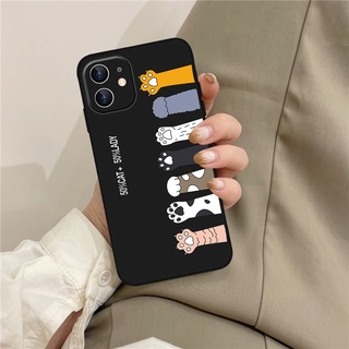 Ốp lưng điện thoại nhựa mềm iPhone 6 6S 7 8 6plus 7plus 8plus X XS SE 2020 màu đen hình dấu chân mèo