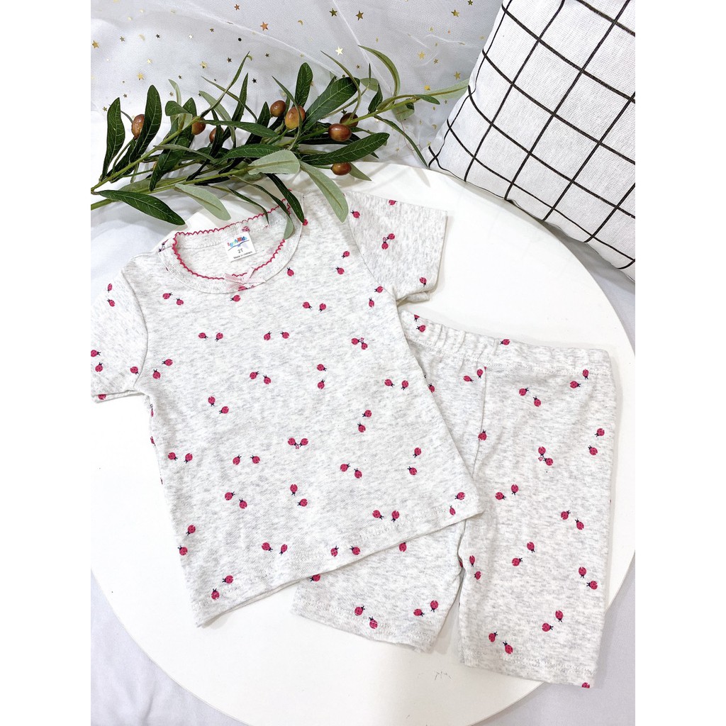 Bộ Cộc Tay Cotton 100 % Thoáng Mát In Nhiều Họa Tiết Siêu Xinh Cho Bé Gái (10-20kg)