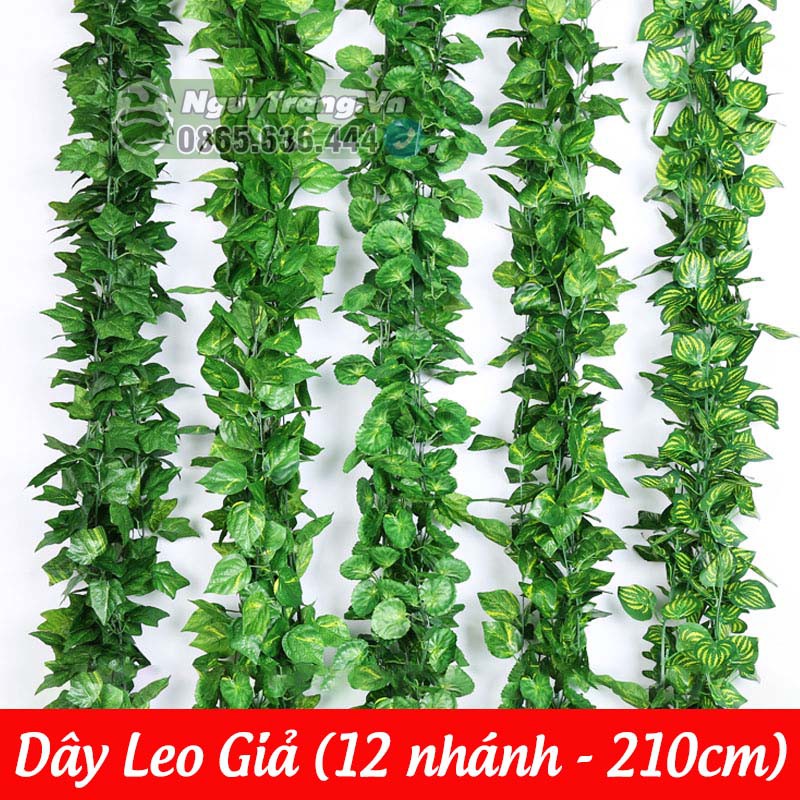 12 dây/bó] Dây leo cây giả, dải cây giả lá nho xanh, dưa hấu dài ...