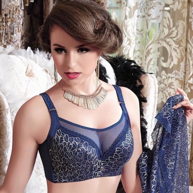 d cup 40 size ngực lớn sexy brassiere quần lót siêu mỏng cotton thoải mái  thoáng khí cộng với áo ngực ngực và thong set