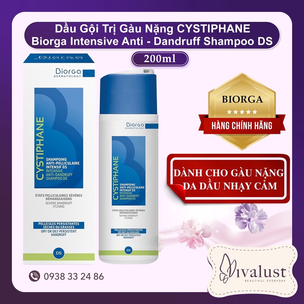 Dầu Gội Giảm Gàu CYSTIPHANE Biorga Anti - Dandruff Shampoo DS (200ml ...