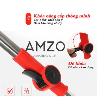 Cây lau nhà 360 độ inox 19 - 22mm AMZO -khóa lật - đã kèm bông lau (không thùng) màu ngẫu nhiên